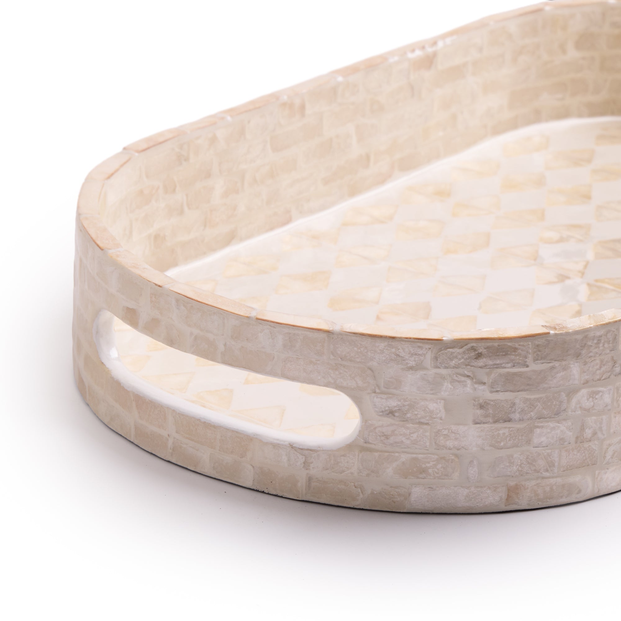 Claude Mother of Pearl and Light Brown Tile