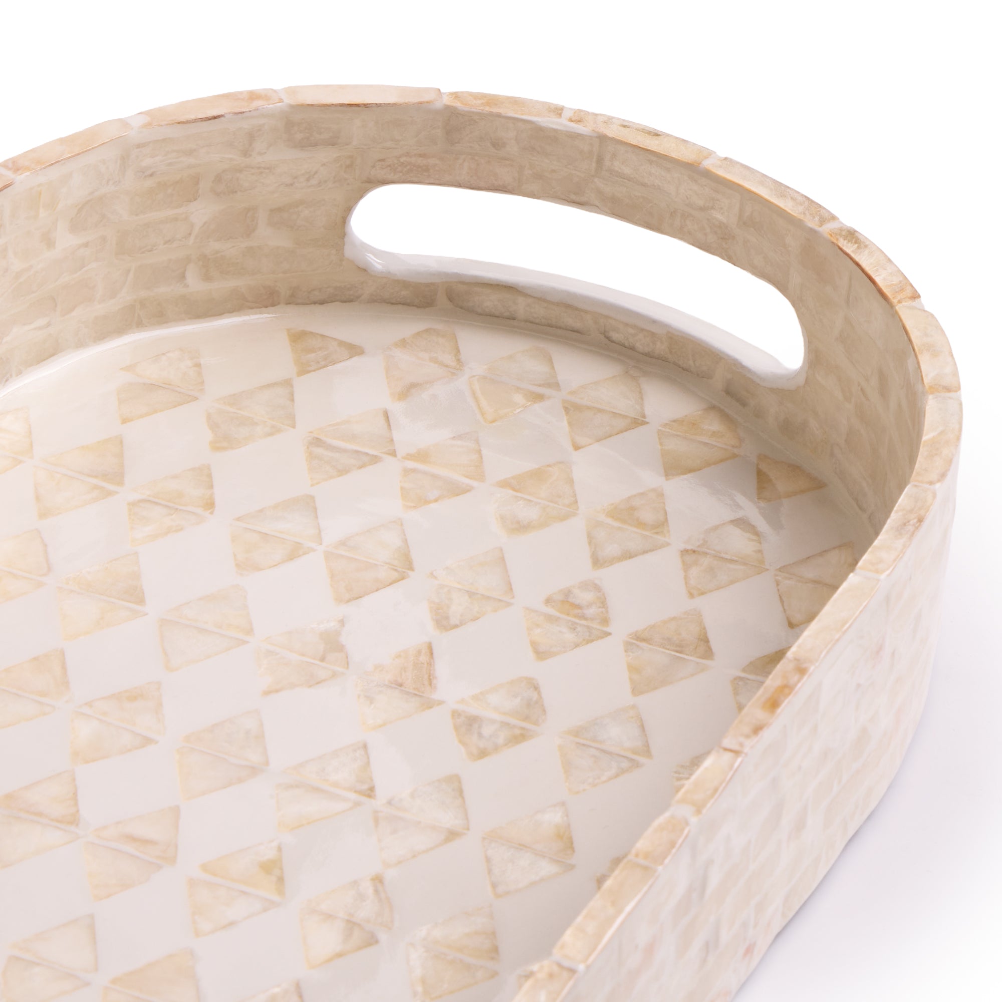 Claude Mother of Pearl and Light Brown Tile